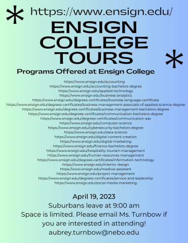 Ensign College Tours