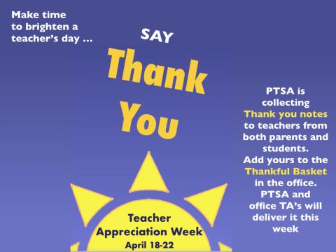 SHHS Teacher Appreciation Week
