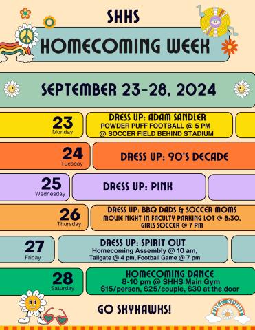 Homecoming Week Schedule 